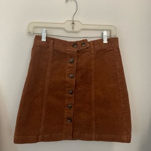 Forever 21 Brown Corduroy High Waisted Skirt